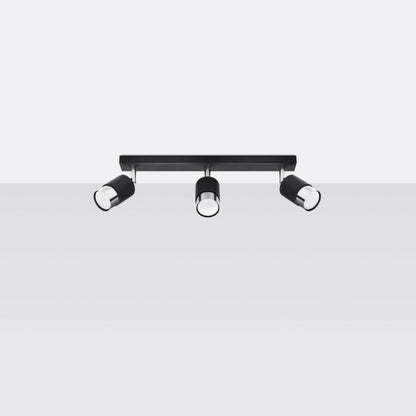 Plafond Sollux Lighting NERO 3 sort/krom 1 stk.