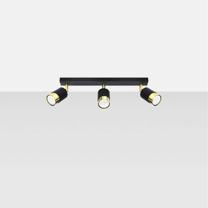 Plafond Sollux Lighting NERO 3 sort/guld 1 stk.