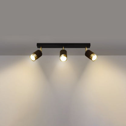 Plafond Sollux Lighting NERO 3 sort/guld 1 stk.