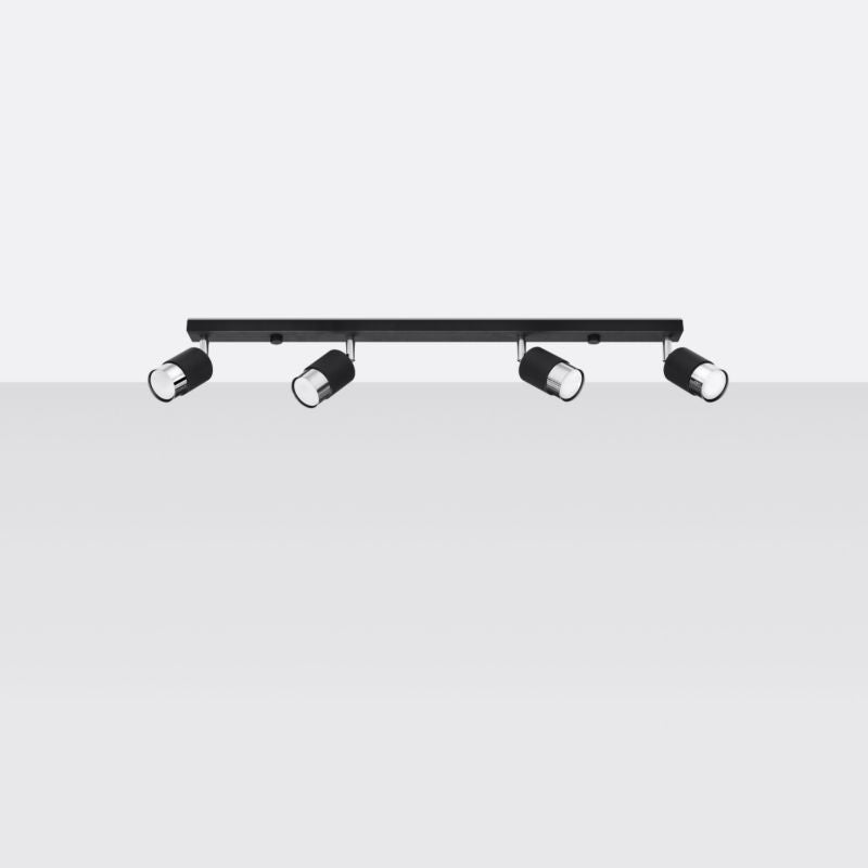 Plafond Sollux Lighting NERO 4 sort/krom 1 stk.