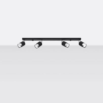 Plafond Sollux Lighting NERO 4 sort/krom 1 stk.