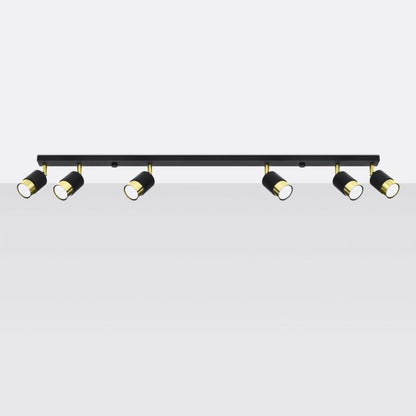 Plafond Sollux Lighting NERO 6 sort/guld 1 stk.