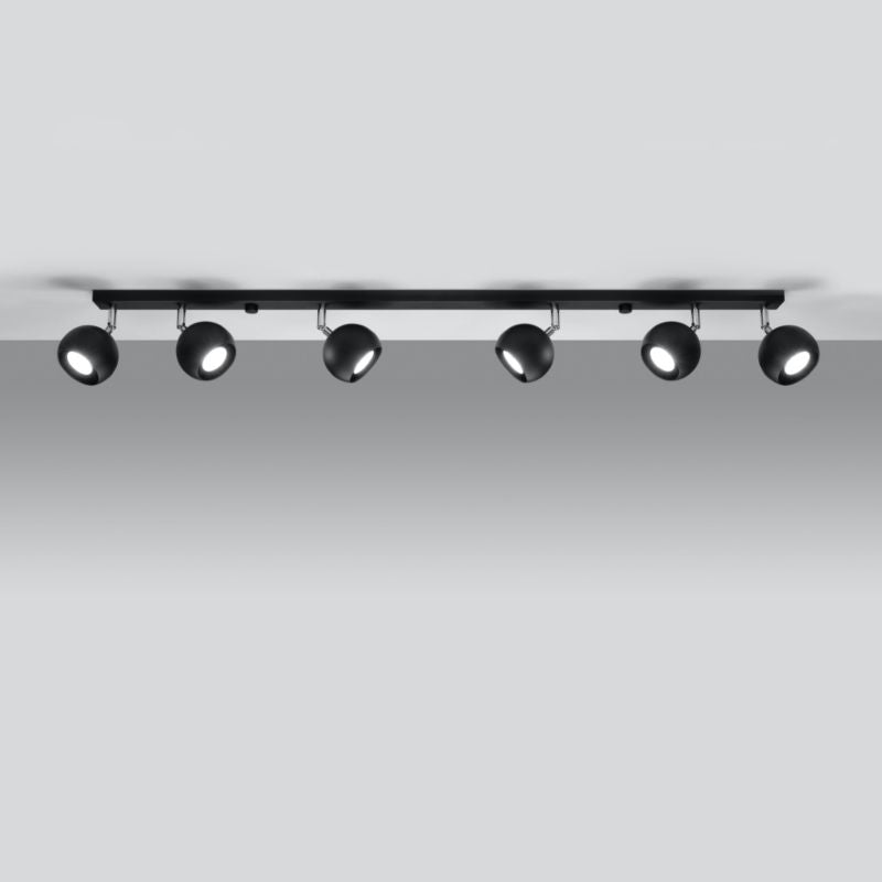 Plafond Sollux Lighting OCULARE 6L mat-sort 1 stk.