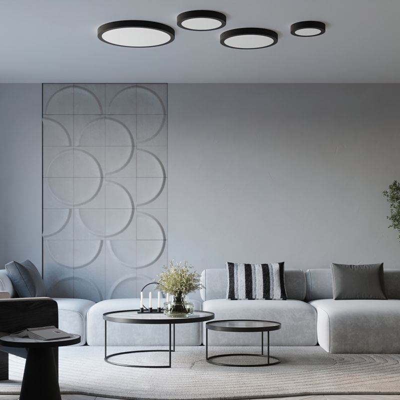 Plafond Sollux Lighting ONYX 60 sort LED 3000K 1 stk.