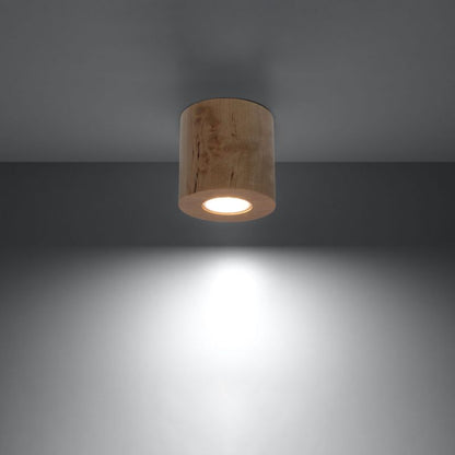Plafond Sollux Lighting ORBIS i naturligt træ, 1 stk.