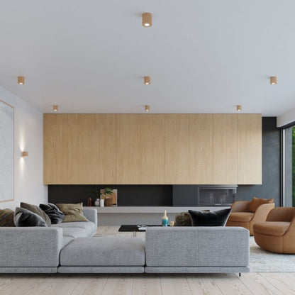 Plafond Sollux Lighting ORBIS i naturligt træ, 1 stk.