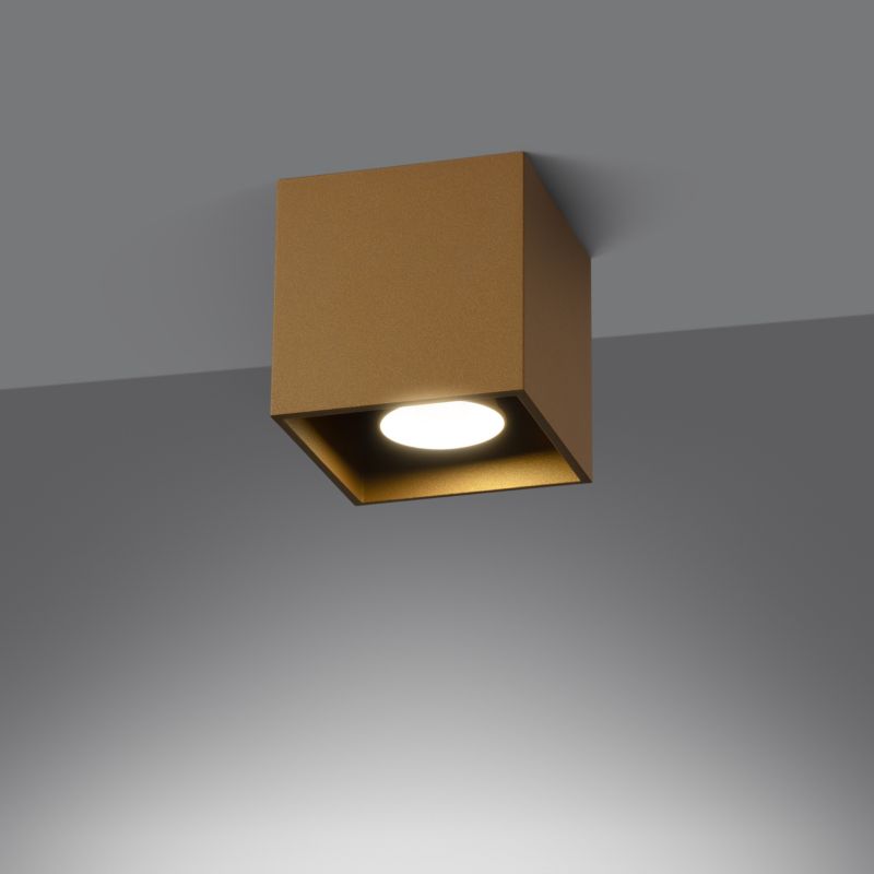 Plafond Sollux Lighting QUAD 1 guldfarvet 1 stk.