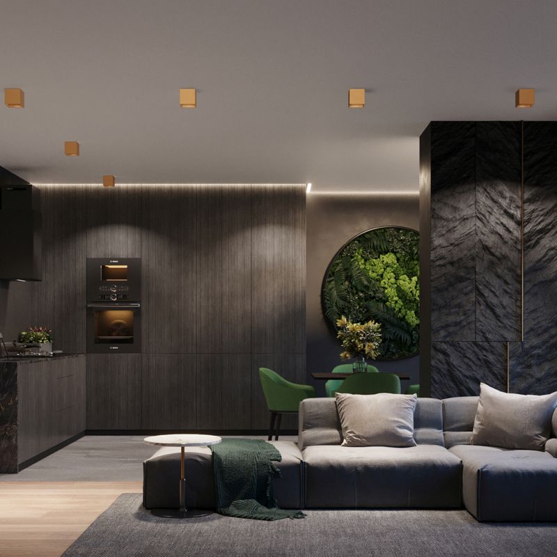 Plafond Sollux Lighting QUAD 1 guldfarvet 1 stk.