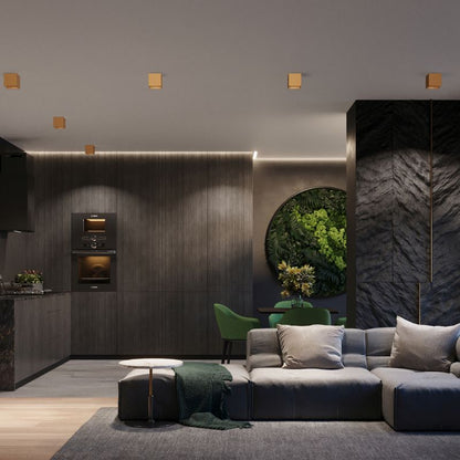 Plafond Sollux Lighting QUAD 1 guldfarvet 1 stk.