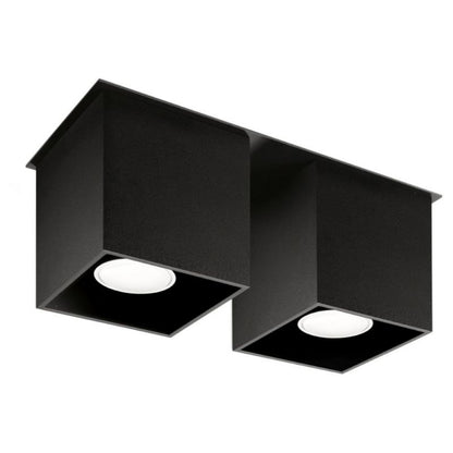 Plafond Sollux Lighting QUAD 2 mat-sort 1 stk.