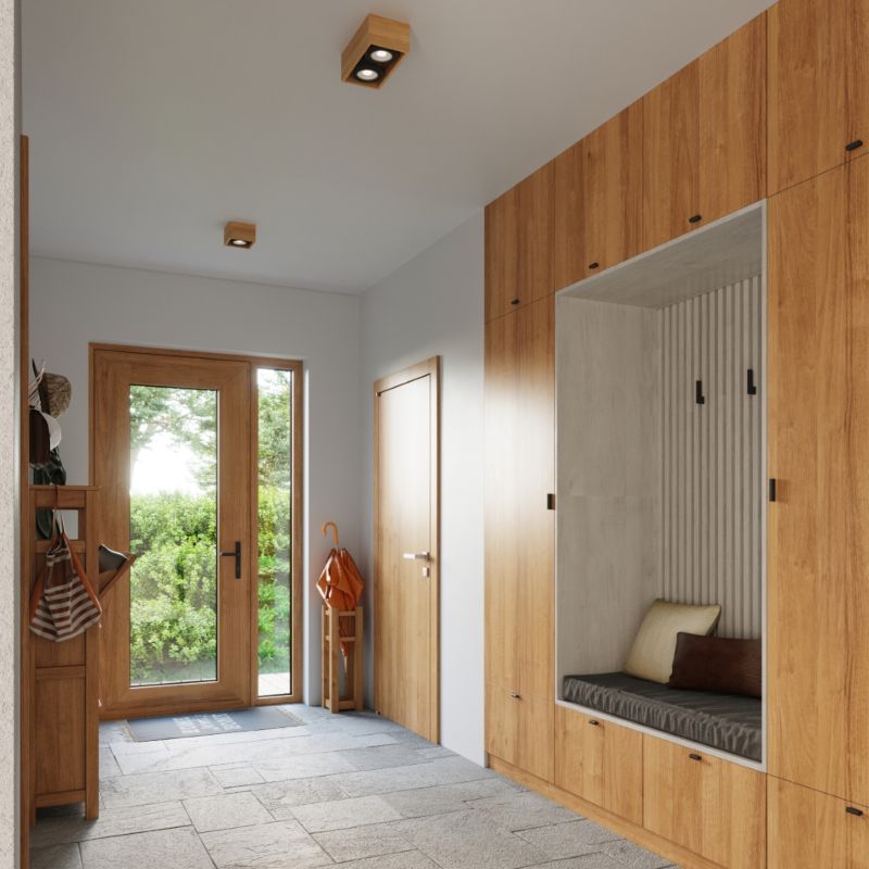 Plafond Sollux Lighting QUATRO 1 naturligt træ 1 stk.