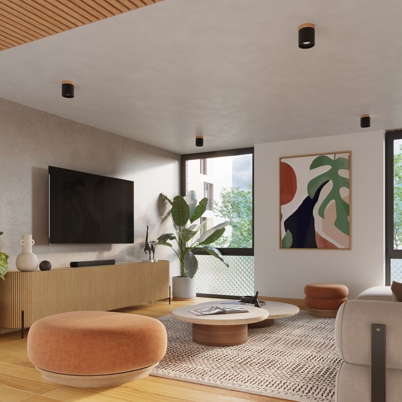 Sollux Lighting RIF plafondlampe sort 1 stk.