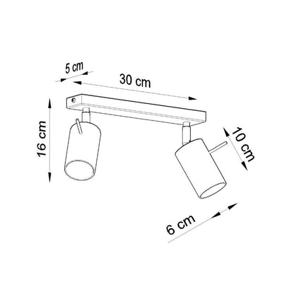 Plafond Sollux Lighting RING 2 mat-sort 1 stk.
