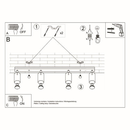 Plafond Sollux Lighting RING 4L hvid 1 stk.