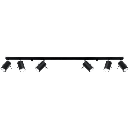 Plafond Sollux Lighting RING 6L mat‑sort 1 stk.