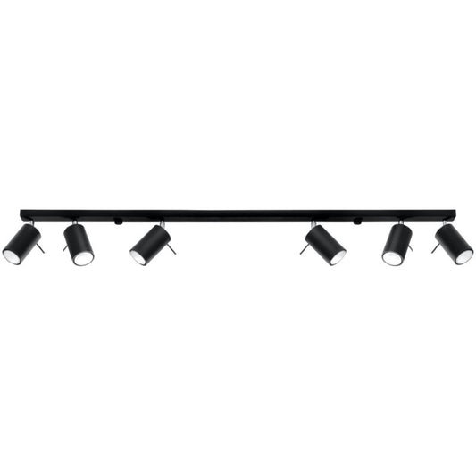 Plafond Sollux Lighting RING 6L mat‑sort 1 stk.