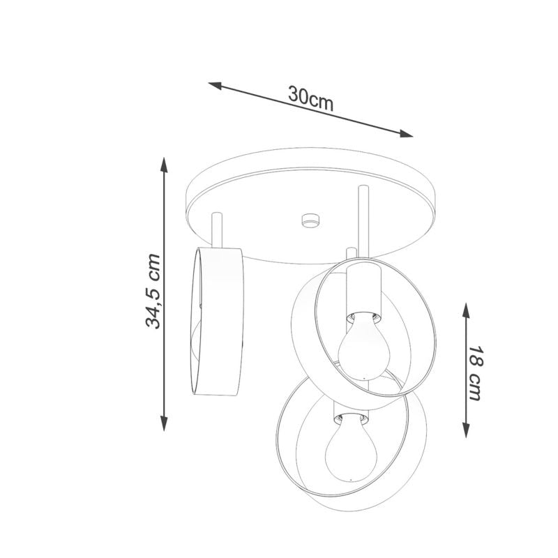 Plafond Sollux Lighting TITRAN 3 hvid 1 stk.