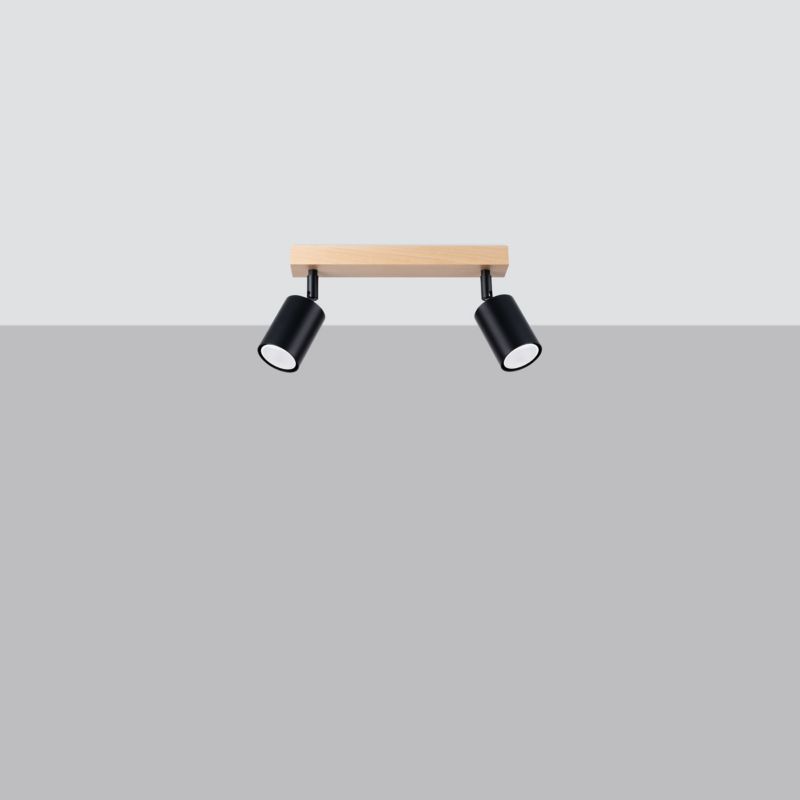 Plafond Sollux Lighting VERDO 2 mat-sort 1 stk.