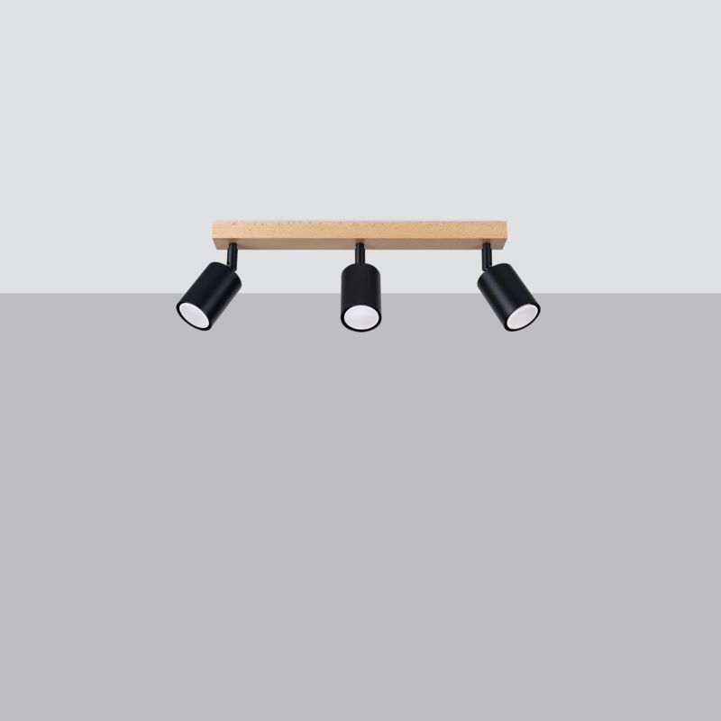 Plafond Sollux Lighting VERDO 3L mat-sort 1 stk.