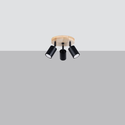 Plafond Sollux Lighting VERDO 3P mat-sort 1 stk.