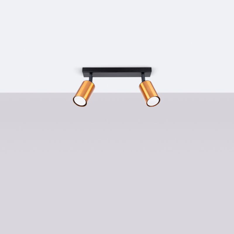 Plafond Sollux Lighting WINX 2 sort/kobber 1 stk.