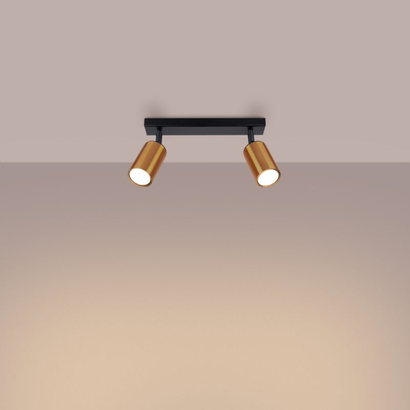 Plafond Sollux Lighting WINX 2 sort/kobber 1 stk.