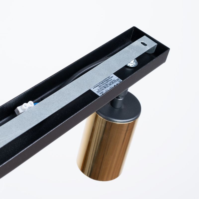 Plafond Sollux Lighting WINX 2 mat-sort/guld 1 stk.