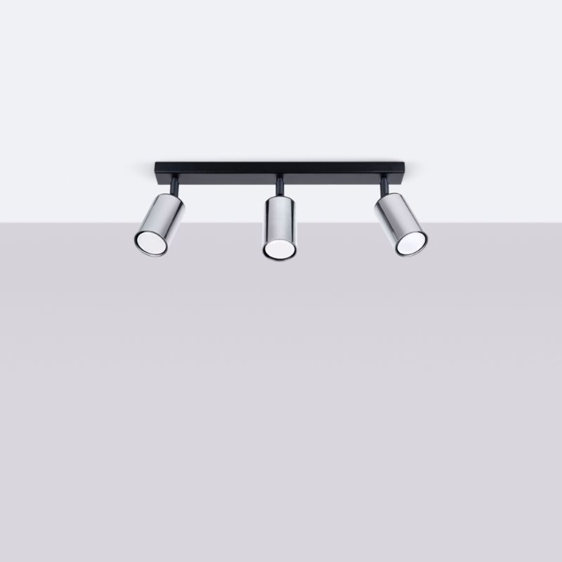 Plafond Sollux Lighting WINX 3 sort/krom 1 stk.