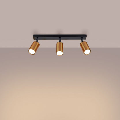 Plafond Sollux Lighting WINX 3 sort/kobber 1 stk.