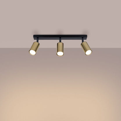 Plafond Sollux Lighting WINX 3 sort/guld 1 stk.