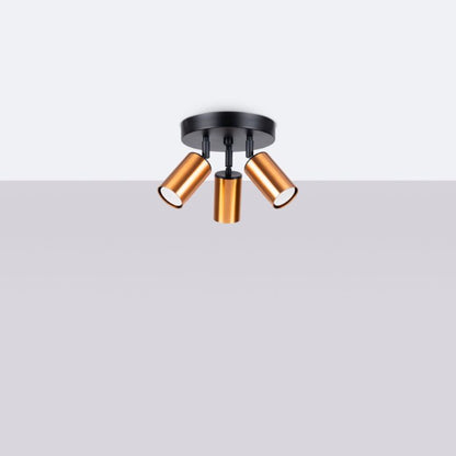Plafond Sollux Lighting WINX 3P sort/kobber 1 stk.