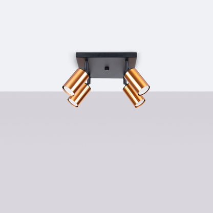 Plafond Sollux Lighting WINX 4 sort/kobber 1 stk.