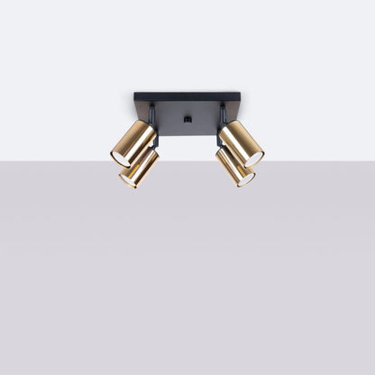 Plafond Sollux Lighting WINX 4 sort/guld 1 stk.