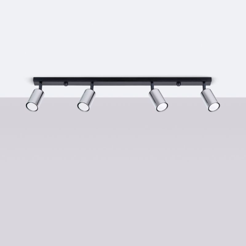 Plafond Sollux Lighting WINX 4L sort/krom 1 stk.