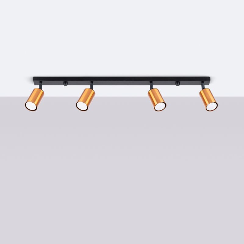 Plafond Sollux Lighting WINX 4L sort/kobber 1 stk.