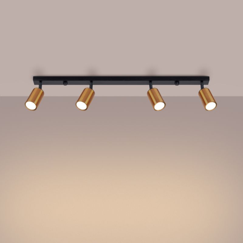 Plafond Sollux Lighting WINX 4L sort/kobber 1 stk.