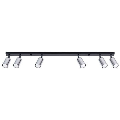 Plafond Sollux Lighting WINX 6L sort/krom 1 stk.