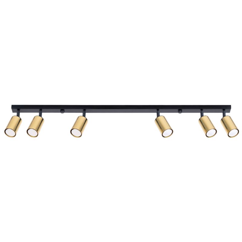 Plafond Sollux Lighting WINX 6L mat-sort/guld 1 stk.