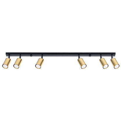 Plafond Sollux Lighting WINX 6L mat-sort/guld 1 stk.