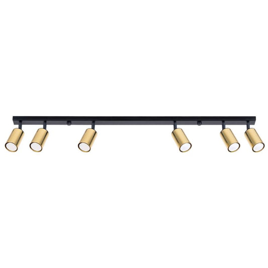 Plafond Sollux Lighting WINX 6L mat-sort/guld 1 stk.