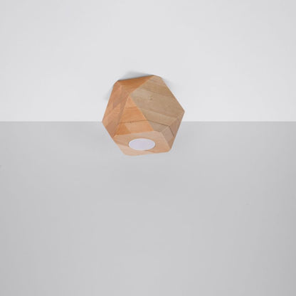 Plafond Sollux Lighting WOODY 1 naturtræ 1 stk.