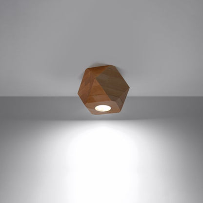 Plafond Sollux Lighting WOODY 1 naturtræ 1 stk.