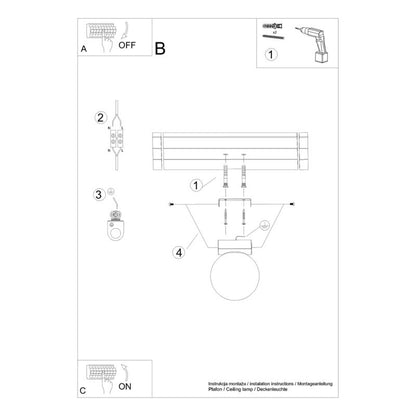 Plafond Sollux Lighting YOLI 1 sort 1 stk.