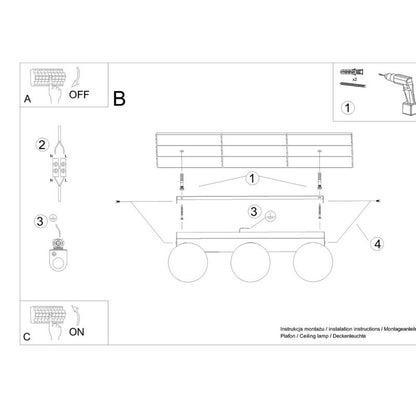 Plafond Sollux Lighting YOLI 3 hvid 1 stk.