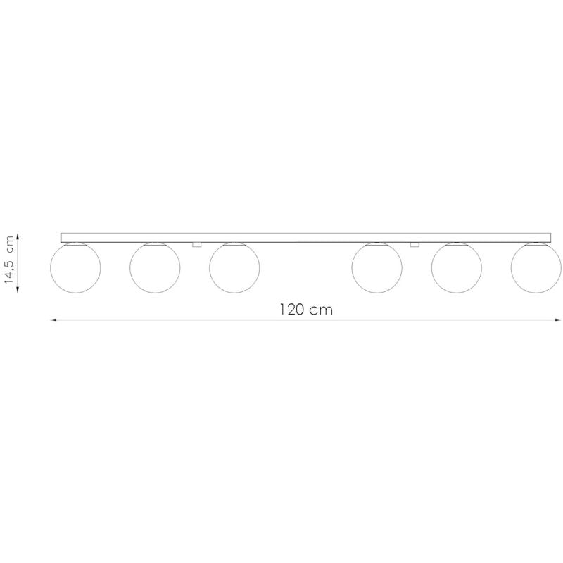 Sollux Lighting YOLI 6 sort plafondel, 1 stk.