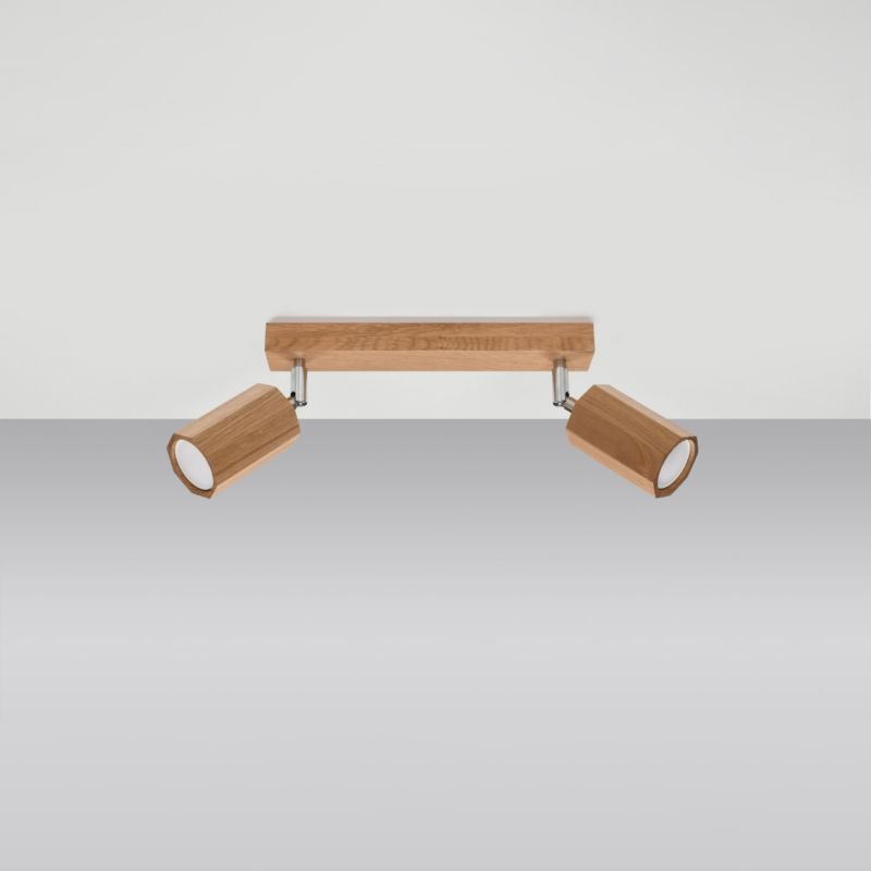 Plafond Sollux Lighting ZEKE 2 egetræ 1 stk.