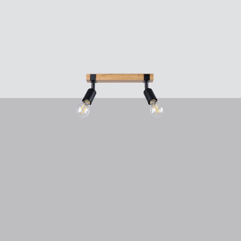 Plafond Sollux Lighting ZUCA 2 sort 1 stk.