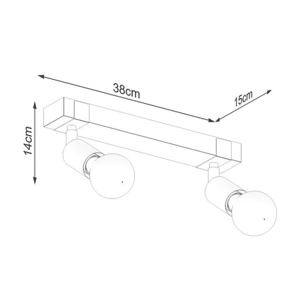 Plafond Sollux Lighting ZUCA 2 sort 1 stk.