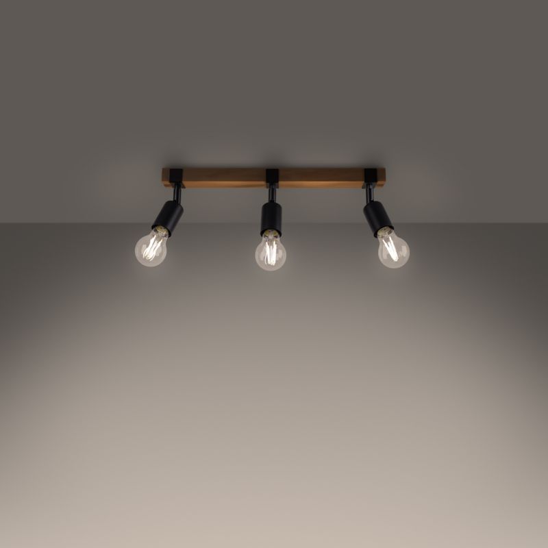 Plafond Sollux Lighting ZUCA 3 sort 1 stk.