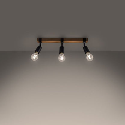 Plafond Sollux Lighting ZUCA 3 sort 1 stk.